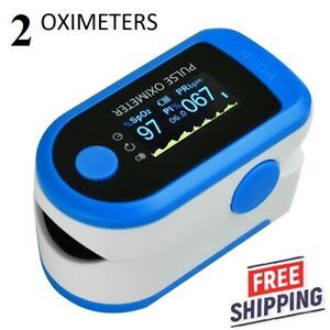 2 Fingertip Pulse Oximeter Blood Oxygen Heart Rate Monitor Health Saturation New