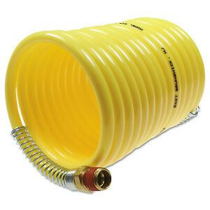 Nylon Self-Storing Air Hoses, 1/4 in I.D., 25 Ft, 2 Swivel Fittings