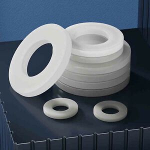 M2/2.5/3/4/5/6/8/10/12/14-M20 White Nylon Plastic Flat Washers For Bolts Screws