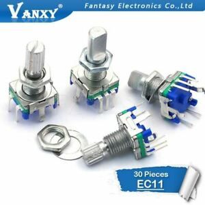 30PCS Half / Plum axis rotary encoder, handle length 15mm / 20mm code switch/EC1