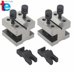 PRECISION V-BLOCK PAIR W. CLAMPS 1-3/8x1-3/8x1-3/16&#034; New