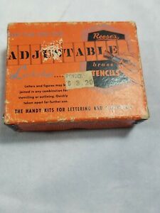 VTG Reese’s Adjustable Brass Stencils In Original Box Numbers 1 1/2&#034; Complete