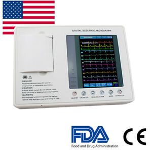 FDA 3-channel 12 Lead Digital ECG EKG Machine Electrocardiograph Cardiac System