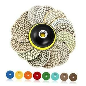 15pcs Diamond Wet Polishing Pads Set, 4 inch Pads for Granite Stone Concrete