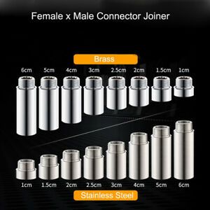 1/2&#034; Female x Male Thread Extend Coupler Connector Joiner Fitting Pipe Adapter