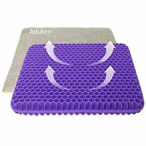 Aduken Gel Seat Cushion-Non-Slip Cover with Ties Gel Egg Office Seat Cushion ...
