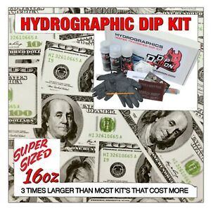 Hydrographic dip kit Jumbo $100 Bills hydro dip dipping 16oz