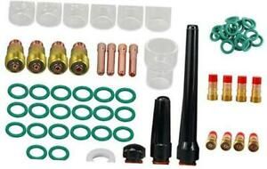 39PCS TIG Stubby Gas Lens Collet Body Pyrex Cup Set fit for DB SR WP 17 18 26
