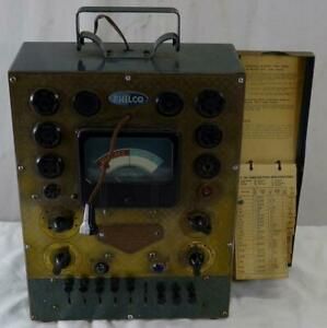 Vintage Philco 7050 Tube Tester With Tube Charts