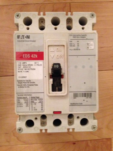 Eaton eds 42k 3  pole 110 amp 240 volt circuit breaker used for sale