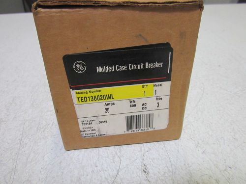 GENERAL ELECTRIC TED136020WL CIRCUIT BREAKER *NEW IN A BOX*