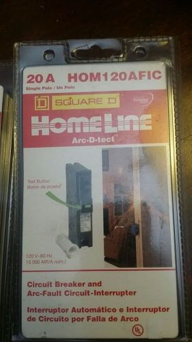 HomeLine Square D 20A HOM120AFIC Circuit Breaker and Arc-Fault Circuit Interrupt
