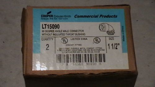 4 -   1-1/2&#034; crouse hinds 90 degree male connector liquid tight  elbow lt15090 for sale