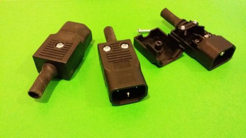 (lot of 5) iec c14 power adapter cable plug rewirable connector for sale