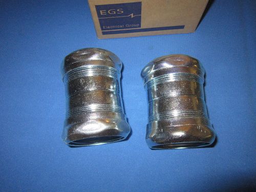 NEW EGS 6200S 2&#034; EMT COUPLINGS GLAND COMPRESSION TYPE ZINC BOX OF 2