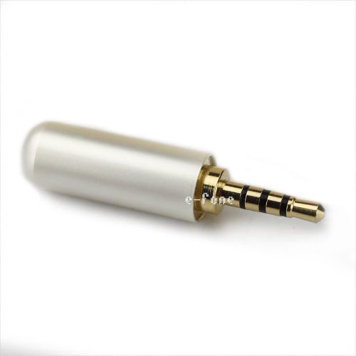 2.5mm 4 Pole Male Repair headphone Plug Jack Metal Audio Soldering Cover White