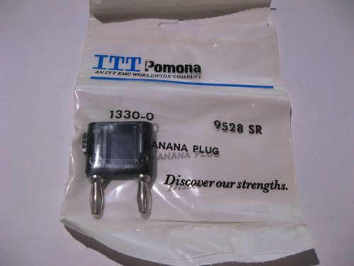 Qty 1 dual banana plug itt pomona 1330-0 9528-sr test cable black plastic - nos for sale