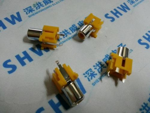 10PCS RCA AV 180 degree audio jack socket Receptacle connector (Yellow)