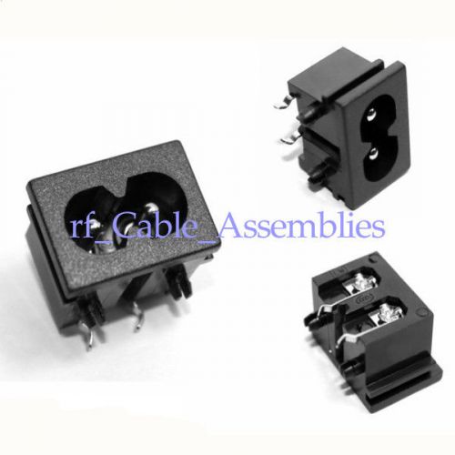 2 pin figure 8 type iec ac 2.5a 250v inlet plug power socket black for sale