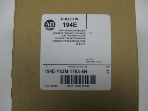 ALLEN-BRADLEY 194E-Y63M-1753-6N DISCONNECT SWITCH