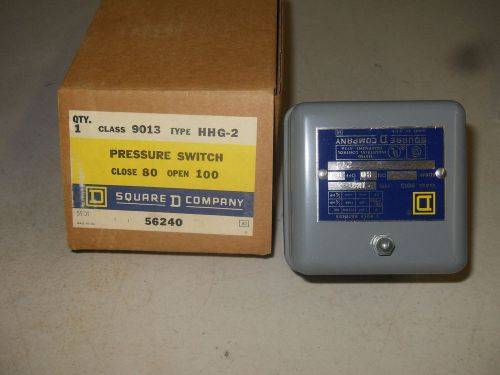 Square D 9013 HHG-2 Pressure Switch On 80 Off 100 HHG2