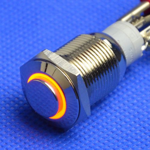 16mm yellow annular circle led latching push button switch dc 12v angel eye car for sale