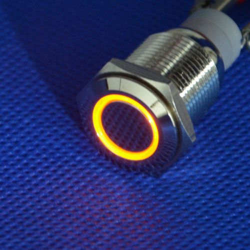 16mm yellow led circle momentary push button switch dc12v angel eye car 5pin car for sale