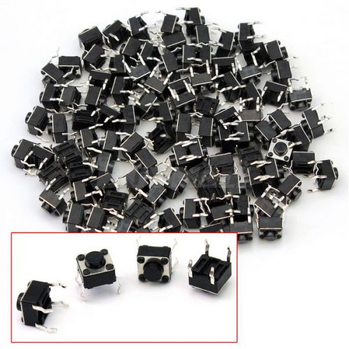 100x tactile push button switch tact switch 6x6x5mm 4-pin dip through-hole new for sale