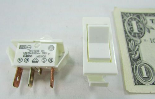 Lot 2 eaton on/off/on rocker switches 16a 125vac 250vac, 10a 28vdc panel mount for sale