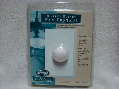 Rotary Fan Control Switch - Three Speed - Hunter - Model 22691-A