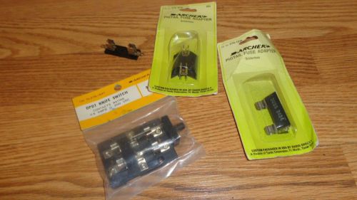 Mixed lot 3 pigtail fuse holders 1 dpdt knife switch double pole for sale