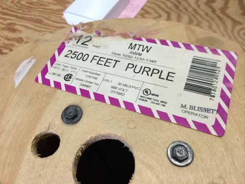 Alan wire 12-mtw-str-purple 12awg, mtw, 19 strand, purple 600v, 1x2500&#039; spool for sale