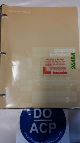 HEWLETT PACKARD 2648A GRAPHICS TERMINAL REFERENCE MANUAL R3S44
