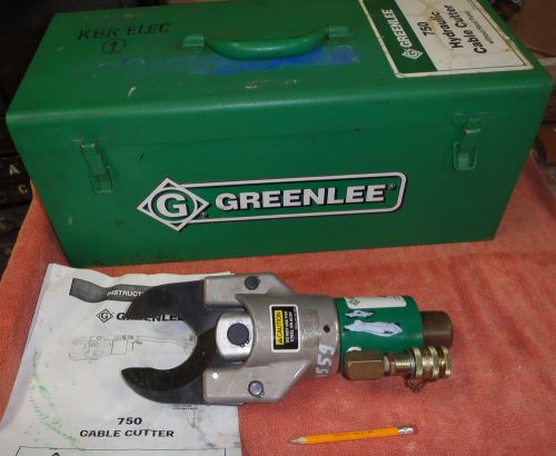 Cable Cutter Hydraulic Greenlee 750 746 11- ton Ram 751 751-M2 23955 Storage Box