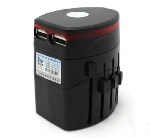 Double USB Universal Conversion Plug 100-250V 3A Multifunction Power Adapter