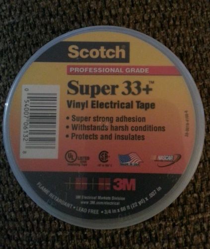 Scotch super 33+ vinyl electrical tape, 3/4 x 66 ft. 5 new rolls for sale