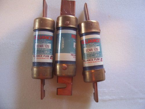 LOT of 3 NEW RELIANCE ELECTRIC ECNR125   250 volts   Class RK5