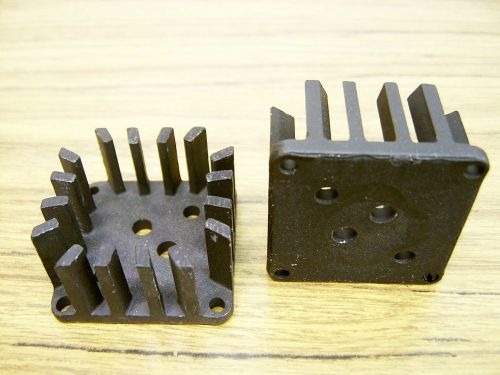 PAIR New Thermalloy TO-3 Black Anodized Aluminum Heat Sinks