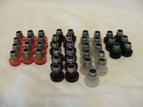 41 panel mount indicator lens caps 12-red 12-yellow 11-white/clear 6-green for sale