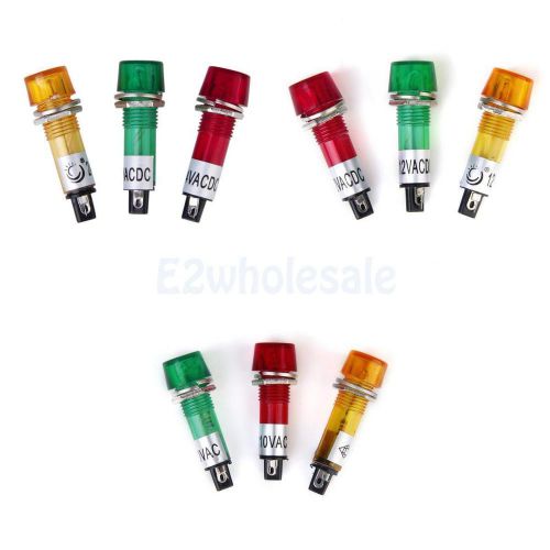 3set red yellow green 12/24/110v ac/dc power signal indicator pilot light bulb for sale