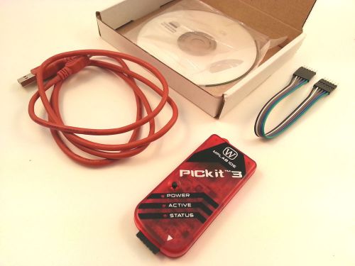 Pickit3 microchip development programmer w/ usb cable, wires pic kit 3 for sale