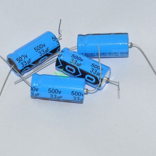 5pcs 500V 33uf 85C New long copper leads Axial Electrolytic Capacitor audio amps
