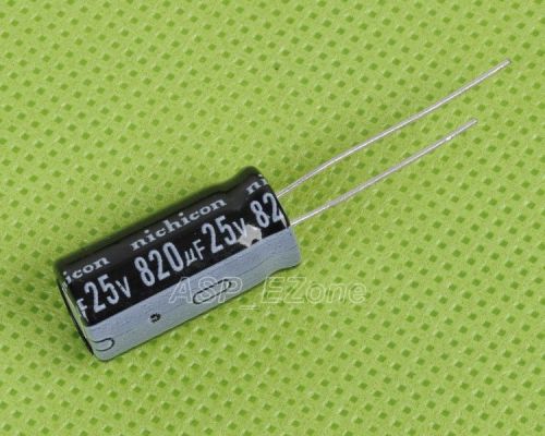 20pcs 820uf 25v 105c radial electrolytic capacitor 10mm*20mm new for sale