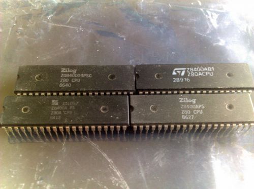Lot of 4 Vintage Z80 CPU 40pin DIP Zilog and ST Electronics