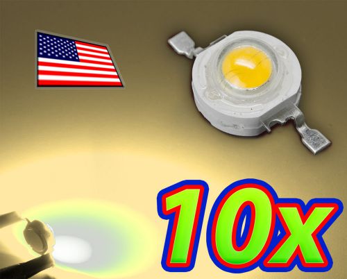 [10x] 1w warm white high power led lamp beads 80-110lm 1 watt - ships fast usa! for sale