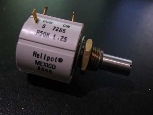 Beckman Helipot 1K Multi-Turn (Ten) Potentiometer 8136-R1K-L.25 Panel Mnt w. Nut
