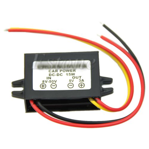 Dc waterproof 12/24v to 5v 3a 15w buck step-down converter new module car power for sale