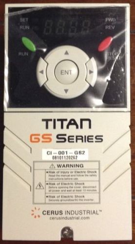 Cerus titan gs series ci-001-gs2 -1 hp, vfd, .75 kw, 3 phase, 230v for sale