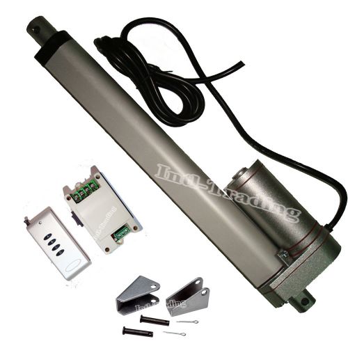 Dc 12v heavy duty 10&#034; stroke linear actuator &amp;remote&amp;brackets 220 pound max lift for sale