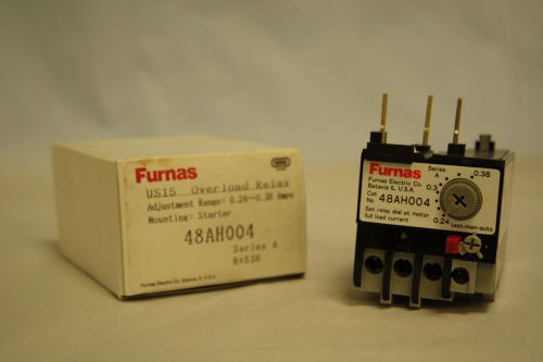 Furnas 48ah004 overload relay us 15 range 0.24-0.38 amps for starter new in box for sale